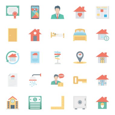 Emlak renk vektör simgeleri kolayca ayarlamak düzenlemek veya değişikliğin