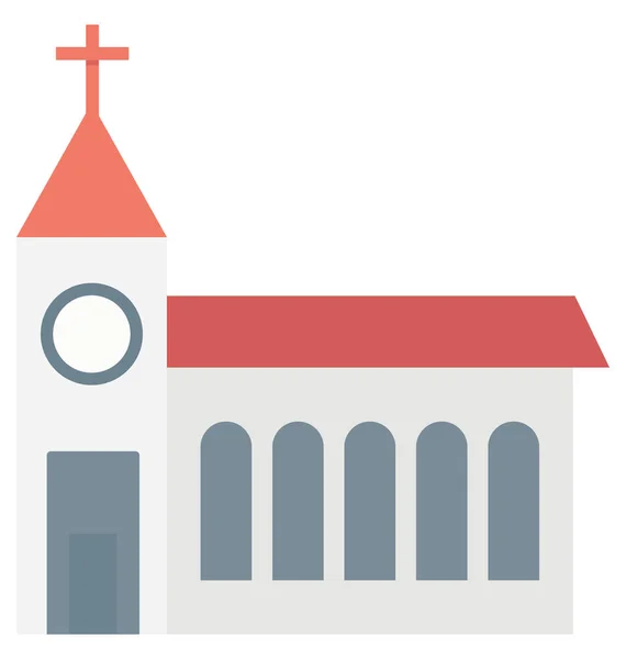 Icône Vectorielle Couleur Église Qui Peut Être Facilement Modifiée Éditée — Image vectorielle