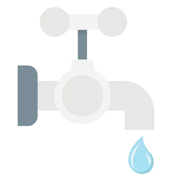 Water Tap Color Vector Icon Which Can Easily Modified Edit — Stock Vector