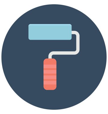 Kolayca değiştirilebilir veya düzenleme boya silindiri renk vektör simgesi  