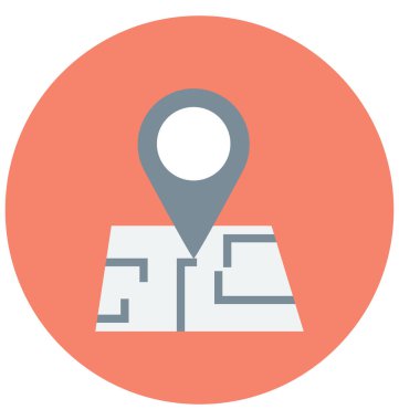 Kolayca değiştirilebilir veya düzenleme konumu PIN renk vektör simgesi 