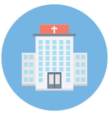 Kolayca değiştirilebilir veya düzenleme hastane renk vektör simgesi 