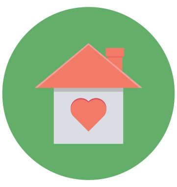 Kolayca değiştirilebilir veya düzenleme ev aşk renk vektör simgesi 