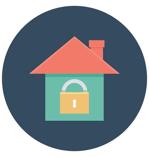 Ícone Vetor Cor Segurança Casa Que Pode Ser Facilmente Modificado —  Vetores de Stock