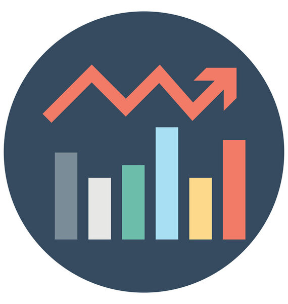 Значок цветового вектора диаграммы роста, который может быть легко изменен или отредактирован
 