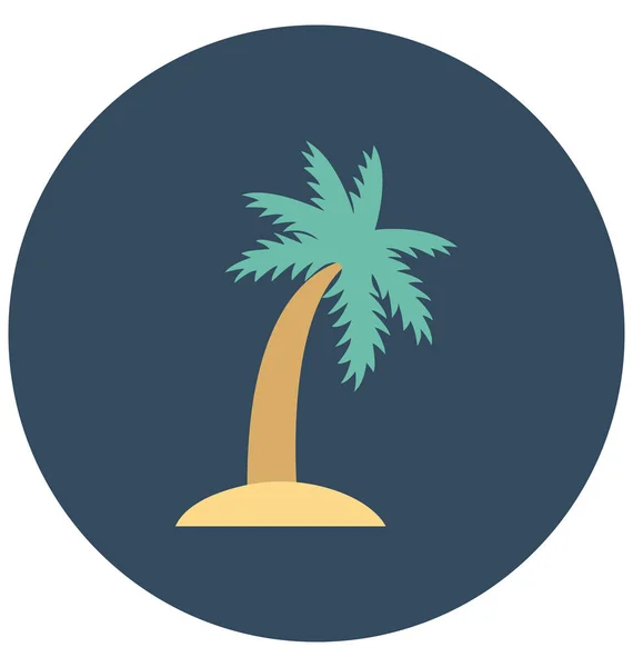 Palm Tree Color Vector Icono Que Puede Modificar Editar Fácilmente — Vector de stock