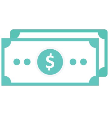 Banknote Color Icon isolated and Vector that can be easily modified or edit