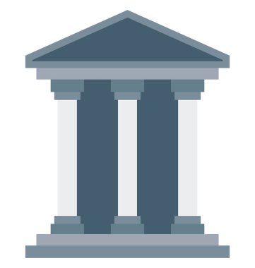 Bank Color Icon isolated and Vector that can be easily modified or edit