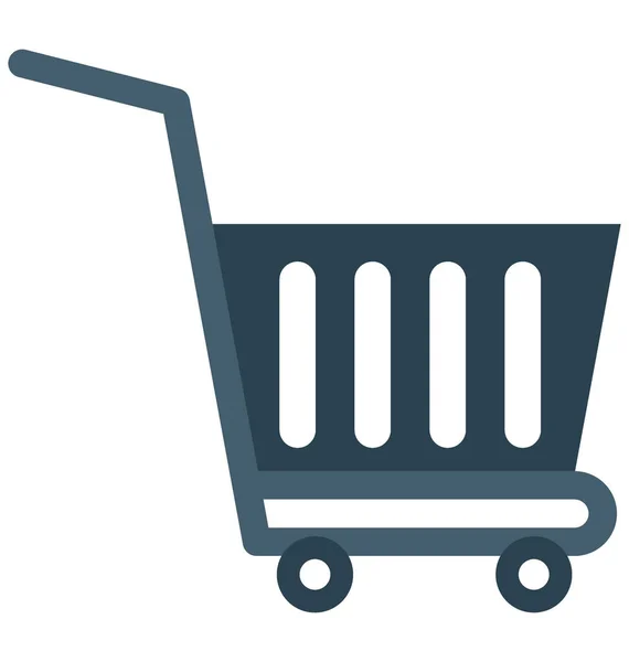 Shopping Cart Kleur Pictogram Geïsoleerd Vector Die Moeiteloos Kan Worden — Stockvector