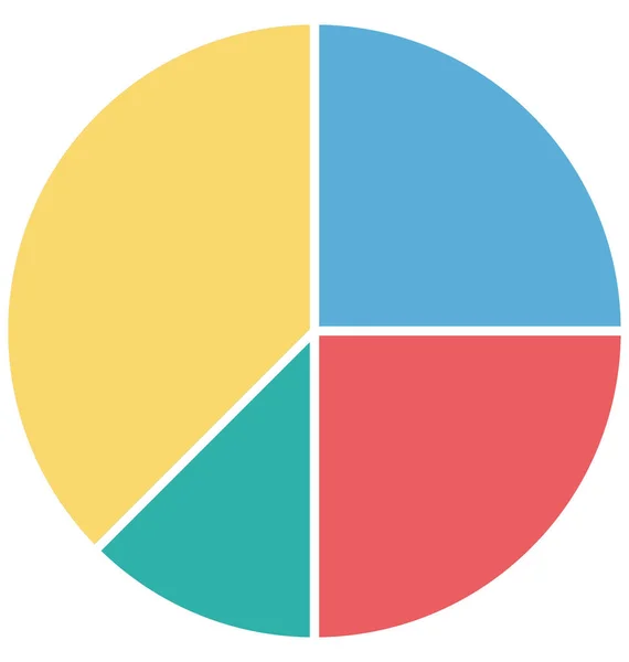 Pie Chart Icono Color Aislado Vector Que Puede Modificar Editar — Vector de stock