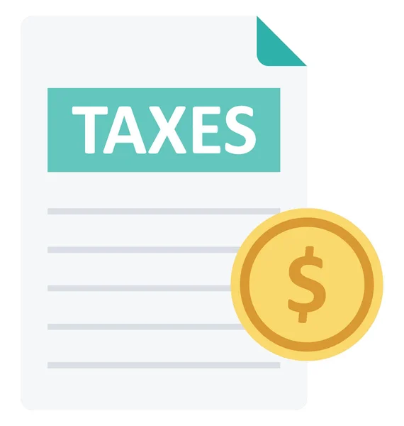 Taxes Color Isolated Vector Icon Can Easily Modified Edit — Stok Vektör