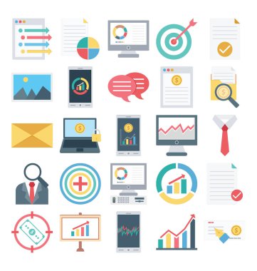 Bankacılık, finans, ödeme ve dijital pazarlama ilgili simgeler kolayca değiştirilebilir veya düzenlediğiniz ödeme ve finans izole ve Vector Icons Set oluşur 