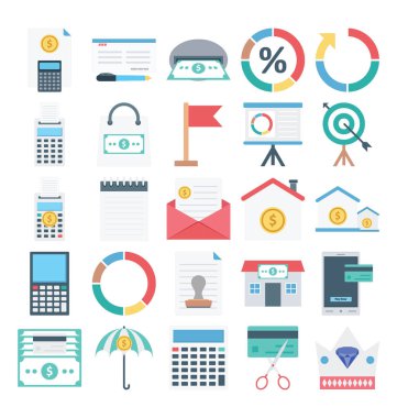Bankacılık, finans, ödeme ve dijital pazarlama ilgili simgeler kolayca değiştirilebilir veya düzenlediğiniz ödeme ve finans izole ve Vector Icons Set oluşur 