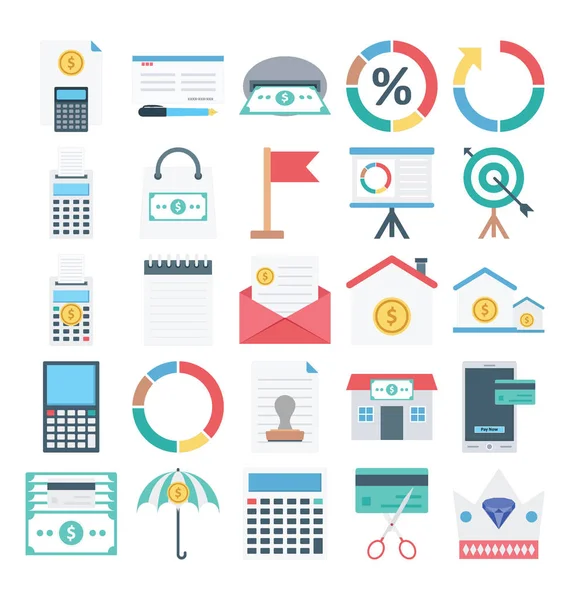 Payment Finance Isolated Vector Icons Set Consist Banking Finance Payment — Stock Vector