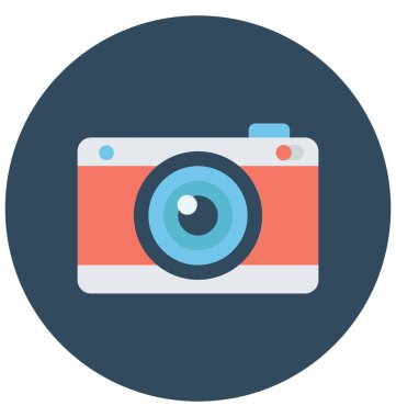 Kolayca değiştirilebilir veya düzenlediğiniz kamera izole vektör simgesi