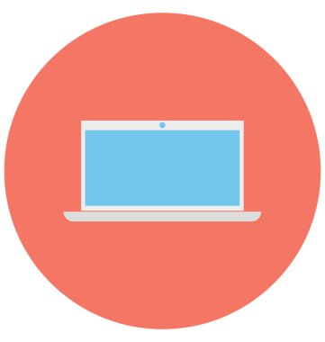 Kolayca değiştirilebilir veya düzenlediğiniz dizüstü izole vektör simgesi