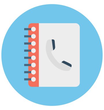 Kolayca değiştirilebilir veya düzenlediğiniz telefon defteri izole vektör simgesi