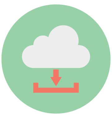 Kolayca değiştirilebilir veya düzenlediğiniz bulut izole vektör Download simgesi