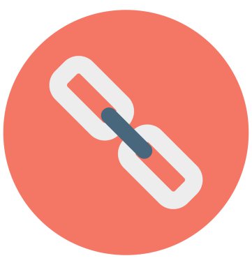 Kolayca değiştirilebilir veya düzenlediğiniz bağlantı izole vektör simgesi