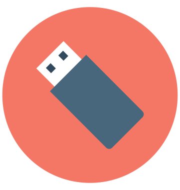 Kolayca değiştirilebilir veya düzenlediğiniz Usb izole vektör simgesi