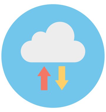 Kolayca değiştirilebilir veya düzenlediğiniz bulut bilgi işlem izole vektör simgesi
