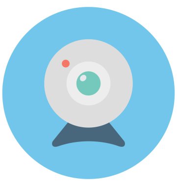 Kolayca değiştirilebilir veya düzenlediğiniz web kamerası izole vektör simgesi