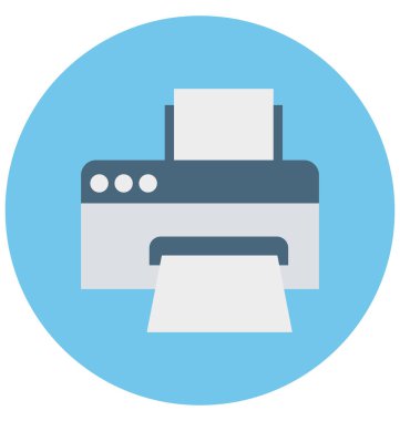 Kolayca değiştirilebilir veya düzenlediğiniz yazıcı izole vektör simgesi