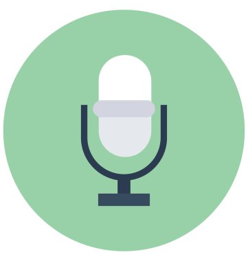 Kolayca değiştirilebilir veya düzenlediğiniz mikrofon izole vektör simgesi