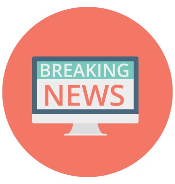 Dijital haber, kolayca değiştirilebilir veya düzenlediğiniz online haber izole vektör simgesi
