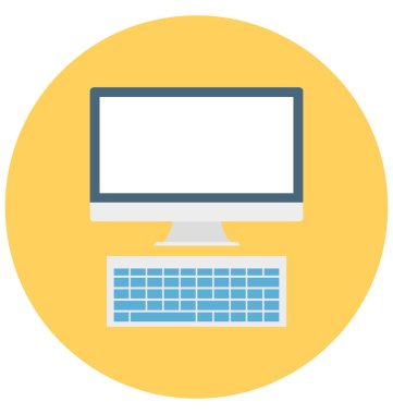 Kolayca değiştirilebilir veya düzenlediğiniz bilgisayar izole vektör simgesi