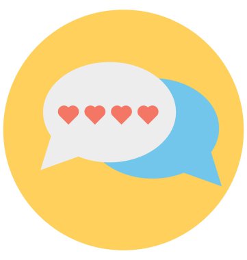 Kolayca değiştirilebilir veya düzenlediğiniz aşk sohbet izole vektör simgesi