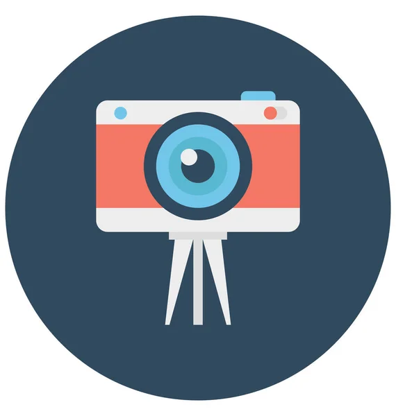 Kamera Elszigetelt Vector Icon Könnyen Módosítható Vagy Szerkeszthető — Stock Vector