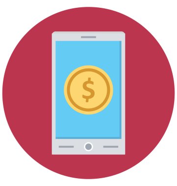 Kolayca değiştirilebilen veya değiştirilebilen Çevrimiçi Bankacılık Renk Simgesi yalıtılmış ve Vektör