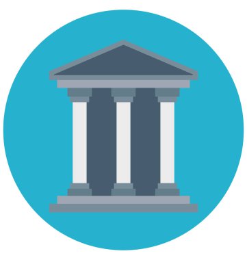 Bank Color Icon isolated and Vector that can be easily modified or edit