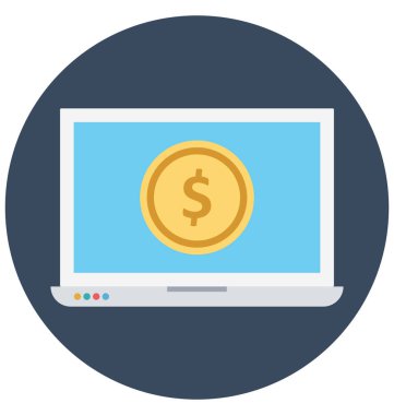 Kolayca değiştirilebilen veya değiştirilebilen Çevrimiçi Bankacılık Renk Simgesi yalıtılmış ve Vektör