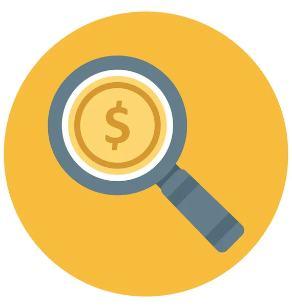 Pesquisa Finance Color Icon Isolado Vector Que Pode Ser Facilmente — Vetor de Stock