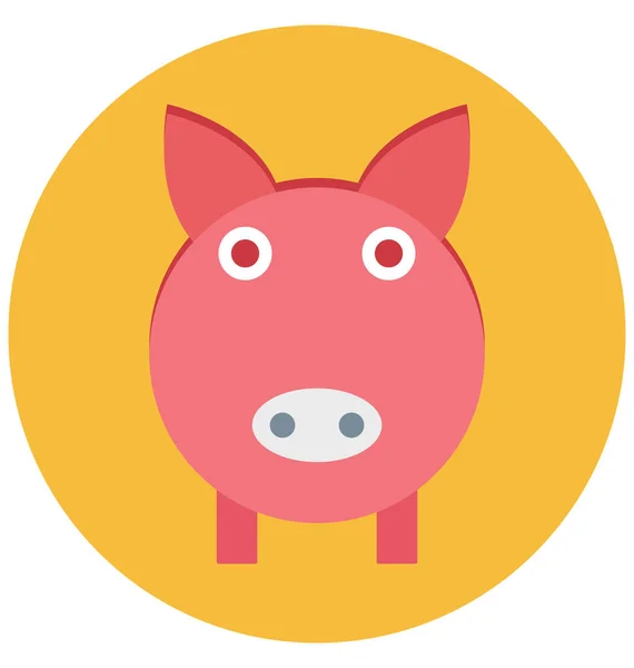 Piggy Bank Color Icono Aislado Vector Que Puede Modificar Editar — Vector de stock