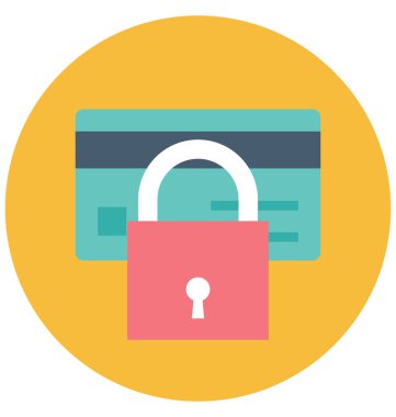 Kart kilitli renk izole simgesi ve kolayca değiştirilebilir veya düzenlediğiniz vektör