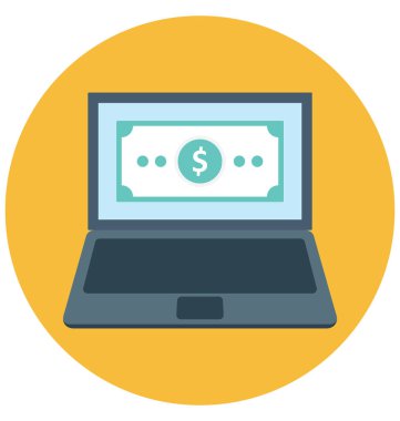 Online ödeme renk simgesi izole ve vektör bu kolayca değiştirilebilir veya düzenleme