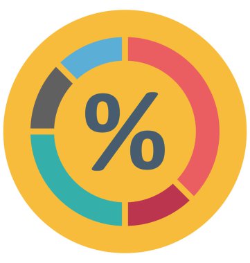 Pasta Grafiği Renk Simgesi yalıtılmış ve kolayca değiştirilebilen veya değiştirilebilen Vektör
