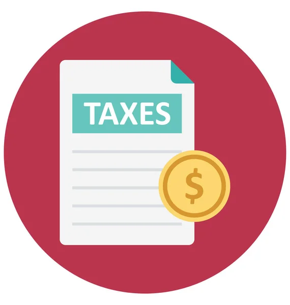 Taxes Color Isolated Vector Icon Can Easily Modified Edit — Stok Vektör