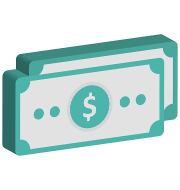 Banknote Color Icon isolated and Vector that can be easily modified or edit