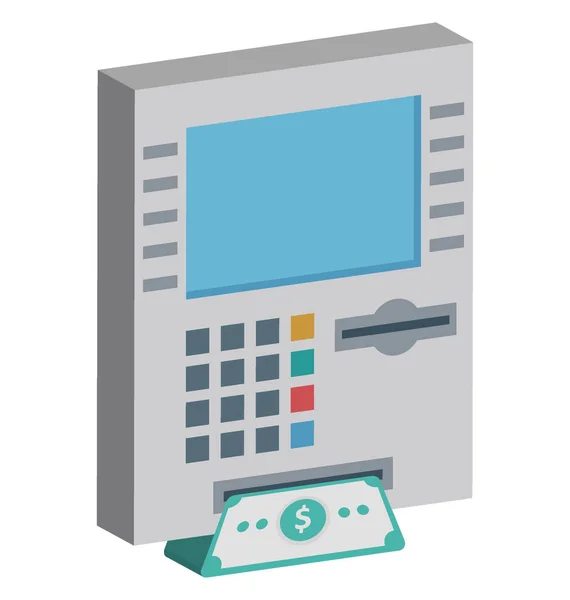 Atm Withdrawal Color Isolated Vector Icon Can Easily Modified Edit — Stock Vector