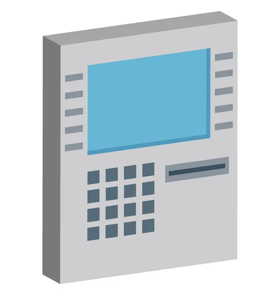 Symbool Van Kleur Van Het Atm Machine Geïsoleerd Vector Die — Stockvector