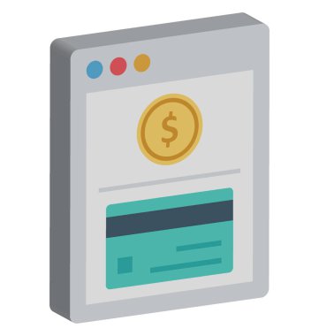 Online ödeme renk simgesi izole ve vektör bu kolayca değiştirilebilir veya düzenleme