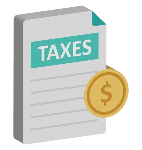 Taxes Color Isolated Vector Icon Can Easily Modified Edit — Stockvector