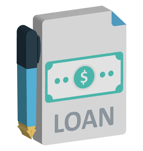 Loan Paper Color Icon Aislado Vector Que Puede Modificar Editar — Archivo Imágenes Vectoriales