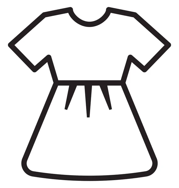 Vestido Muñeca Icono Vector Aislado Que Puede Modificar Editar Fácilmente — Vector de stock