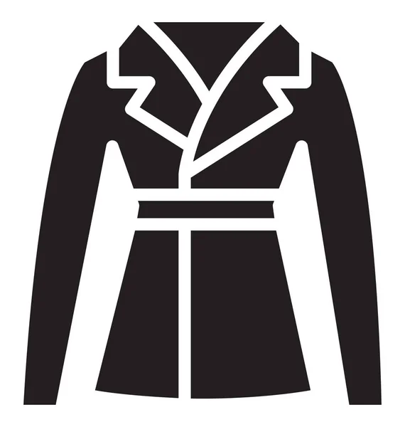 Chaqueta Trinchera Clásica Icono Vector Aislado Que Puede Modificar Editar — Vector de stock