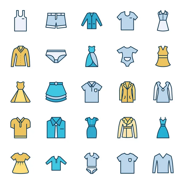 Clothing Isolated Vector Icons Set Can Easily Modified Edit — Stock Vector